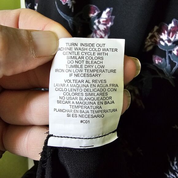 June & Hudson Dark Floral Print Prairie Dress Size Large Whimsygoth - Picture 10 of 11